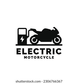 Electric motorcycle logo design vector