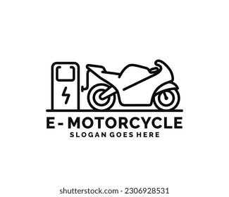 Electric motorcycle logo design vector