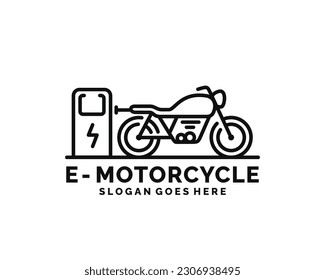 Electric motorcycle logo design vector