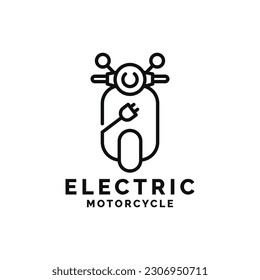 Electric motorcycle logo design vector