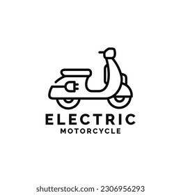 Electric motorcycle logo design vector