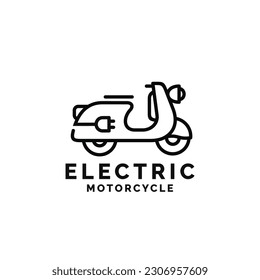 Electric motorcycle logo design vector