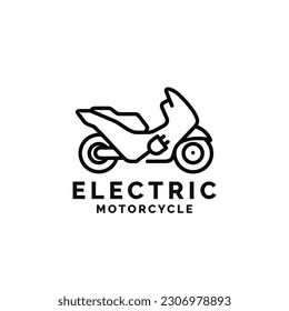 Electric motorcycle logo design vector