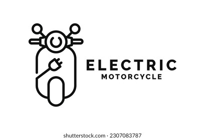 Electric motorcycle logo design vector