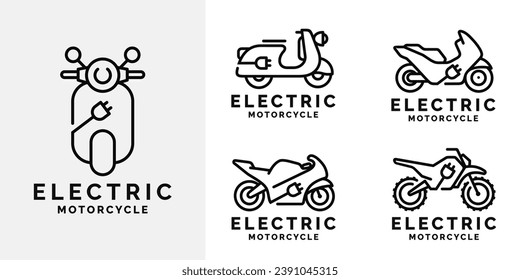 Electric motorcycle logo design vector