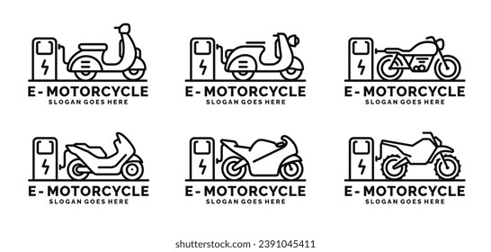 Electric motorcycle logo design vector