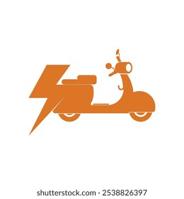 Electric motorcycle logo design vector
