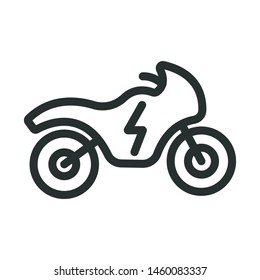 electric motorcycle - minimal line web icon. simple vector illustration. concept for infographic, website or app.