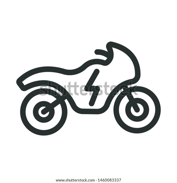 electric\
motorcycle - minimal line web icon. simple vector illustration.\
concept for infographic, website or\
app.