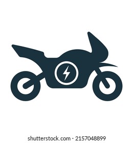 Electric Motorcycle Silhouette Black Icon. EV Electric Motorbike Glyph Pictogram. Ecology Electric Moto Vehicle Icon. Eco Electricity Alternative Urban Transportation. Isolated Vector Illustration.