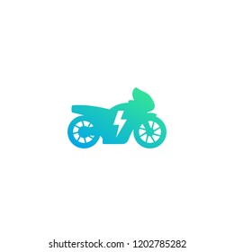 Electric motorcycle vector icon on white