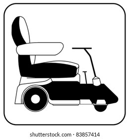 Electric and Motorized Wheelchair icon, vector
