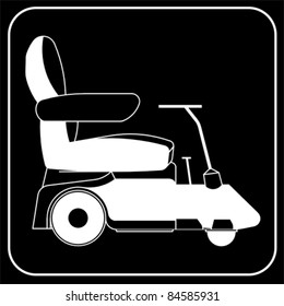Electric and Motorized Wheelchair icon, vector
