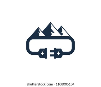 Electric Mountain Icon Logo Design Element