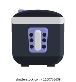 Electric multi-coocker color flat isolated on white icon