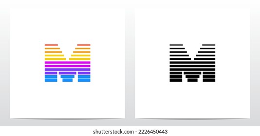 Electric Music Bar Letter Logo Design M