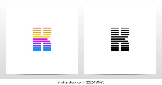 Electric Music Bar Letter Logo Design K