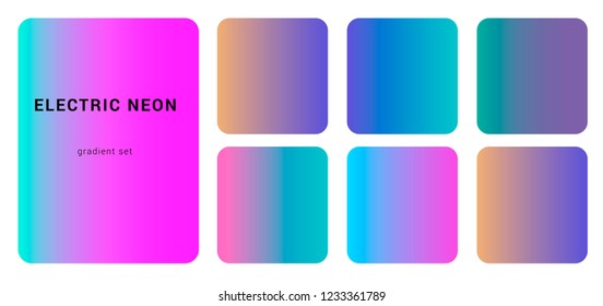 Electric Neon Gradient Set for greeting card, flyer, invitation, poster, brochure, banner calendar. Pastel Pinkish Gradient Collection.