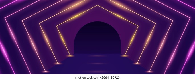 Fondo de luces de neón eléctricas con efectos brillantes vibrantes y atractivo de diseño futurista