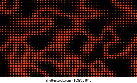 Electric neon waves filling the ether. Shimmering dots forming a pattern of smooth lines, bumps and depressions. Acid vector background for music album.