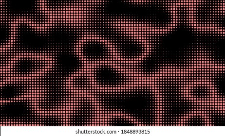 Electric neon waves filling the ether. Shimmering dots forming a pattern of smooth lines, bumps and depressions. Acid vector background for music album.