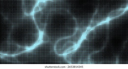 Electric neon waves filling the ether. Shimmering dots forming a pattern of smooth lines, bumps and depressions. Acid vector background for music album.
vector illustration
