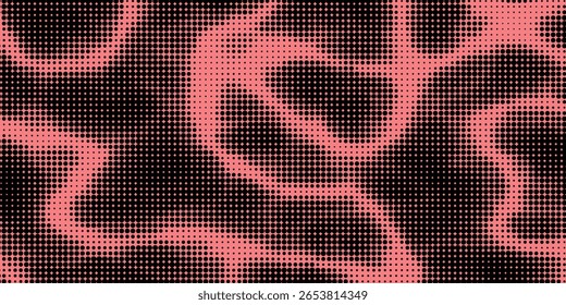 Electric neon waves filling the ether. Shimmering dots forming a pattern of smooth lines, bumps and depressions. Acid vector background for music album.
vector illustration