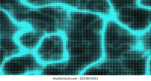 Electric neon waves filling the ether. Shimmering dots forming a pattern of smooth lines, bumps and depressions. Acid vector background for music album.
vector illustration