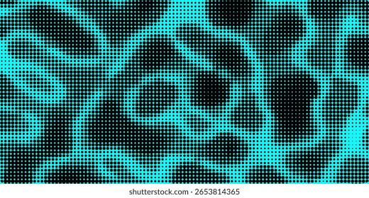 Electric neon waves filling the ether. Shimmering dots forming a pattern of smooth lines, bumps and depressions. Acid vector background for music album.
vector illustration