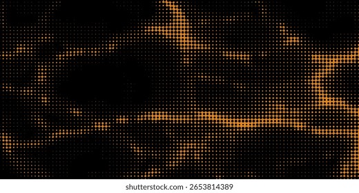 Electric neon waves filling the ether. Shimmering dots forming a pattern of smooth lines, bumps and depressions. Acid vector background for music album.
