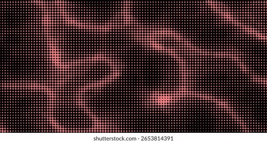 Electric neon waves filling the ether. Shimmering dots forming a pattern of smooth lines, bumps and depressions. Acid vector background for music album.
vector illustration
