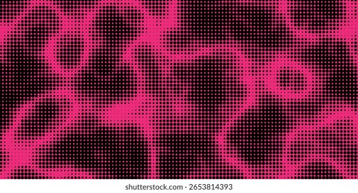 Electric neon waves filling the ether. Shimmering dots forming a pattern of smooth lines, bumps and depressions. Acid vector background for music album.
vector illustration