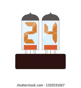 Icono de lámpara numérica eléctrica. Diseño de color plano. Ilustración vectorial.