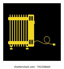 Electric oil heater icon icon vector