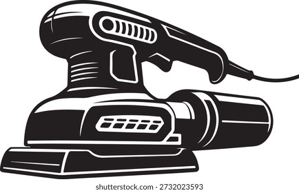 Electric orbital sander power tool silhouette illustration