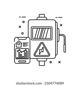 Electric Outlet Box Outline Icon, Vector illustration