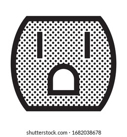 Salida eléctrica. Icono lleno de puntos.