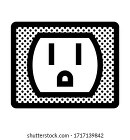 Electric Outlet. Icon Filled with Dots.