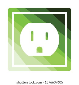 Electric outlet icon. Flat color design. Vector illustration.