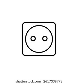 Electric outlet icon, minimalist symbol for domestic power connection