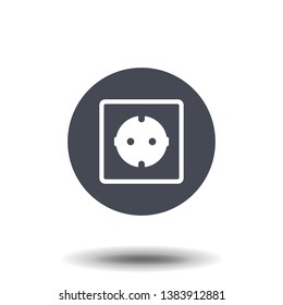 Electric outlet icon. On background with shadow design. Vector illustration.