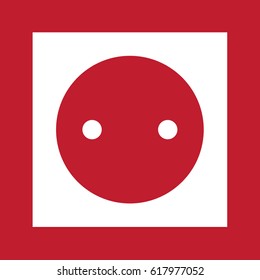 Electric outlet icon on red background