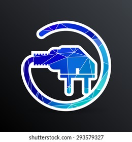 Electric outlet icon plug cord power vector.