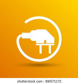 Electric outlet icon plug cord power vector.