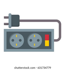 Electric outlet illustration energy socket electrical plug european appliance interior vector icon.