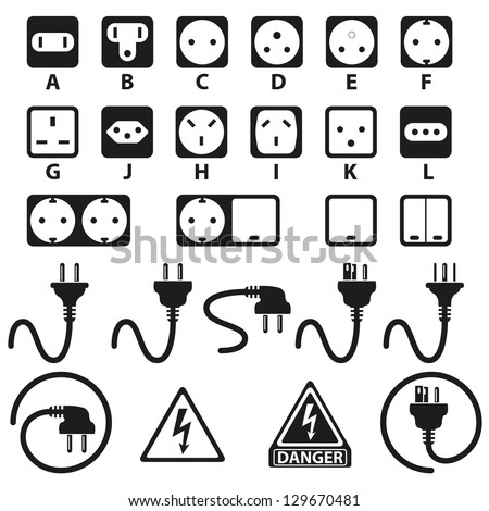 Electric outlet illustration on white background