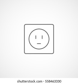 Electric Outlet Line Icon On White Background