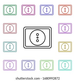 Electric outlet line multi color style icon. Simple thin line, outline vector of home things icons for ui and ux, website or mobile application