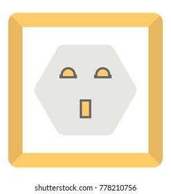 
Electric outlet or power socket flat vector icon
