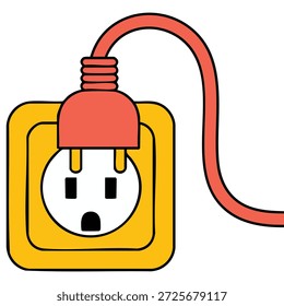 Electric outlet power socket isolated vector illustration on white background